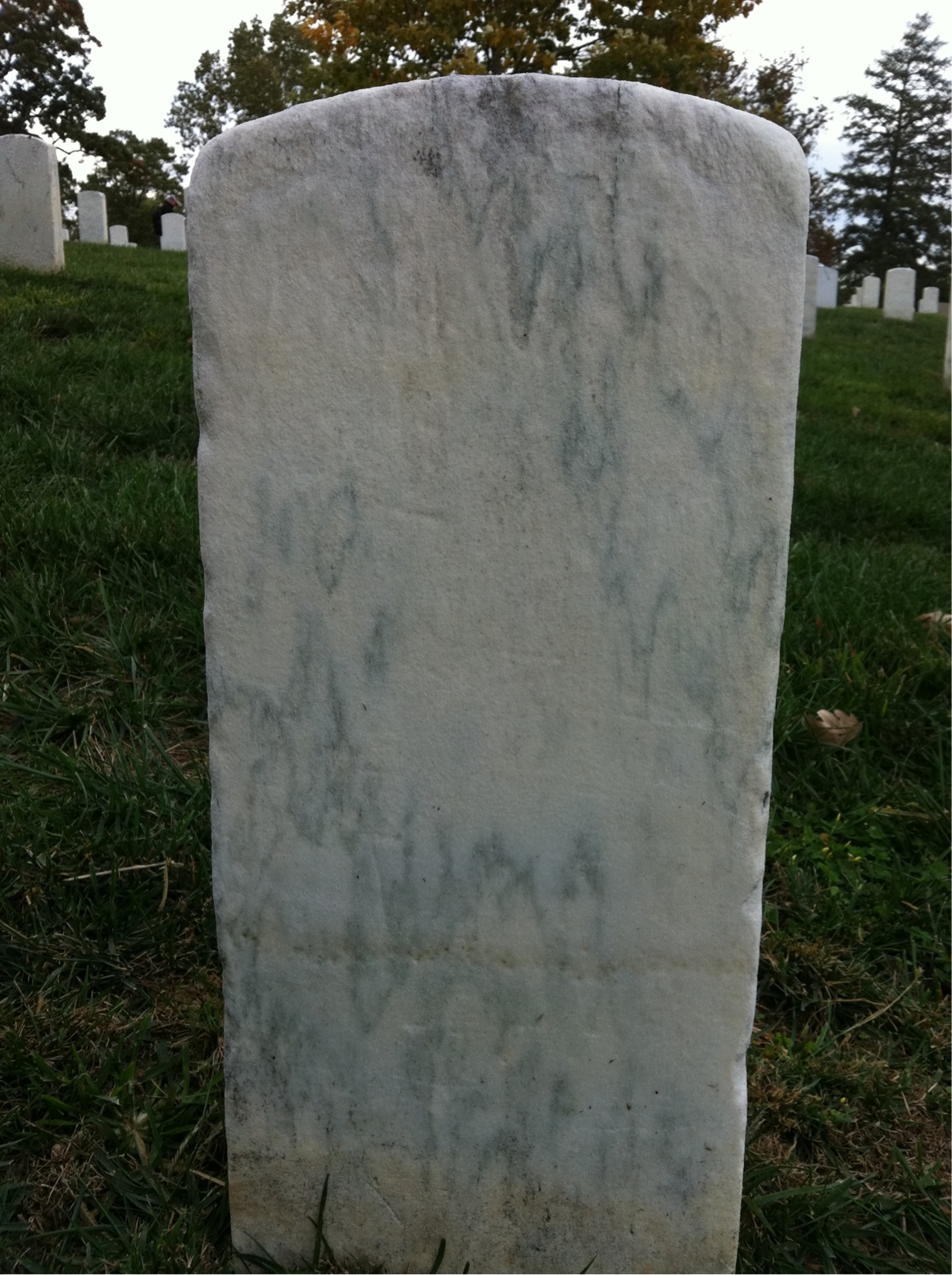 Back of headstone — Adam Muhlenheim