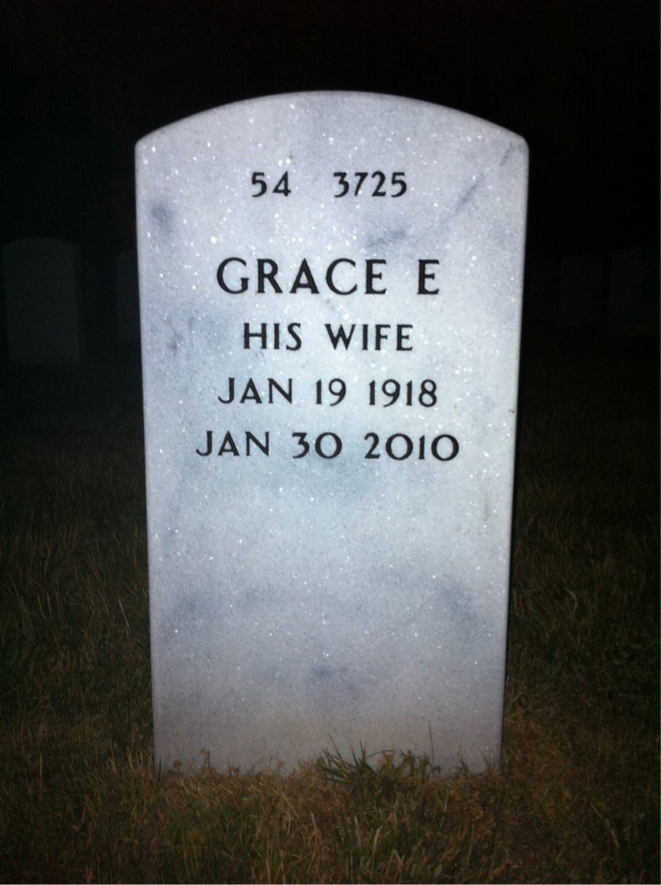 Back of headstone — Donald Anderson