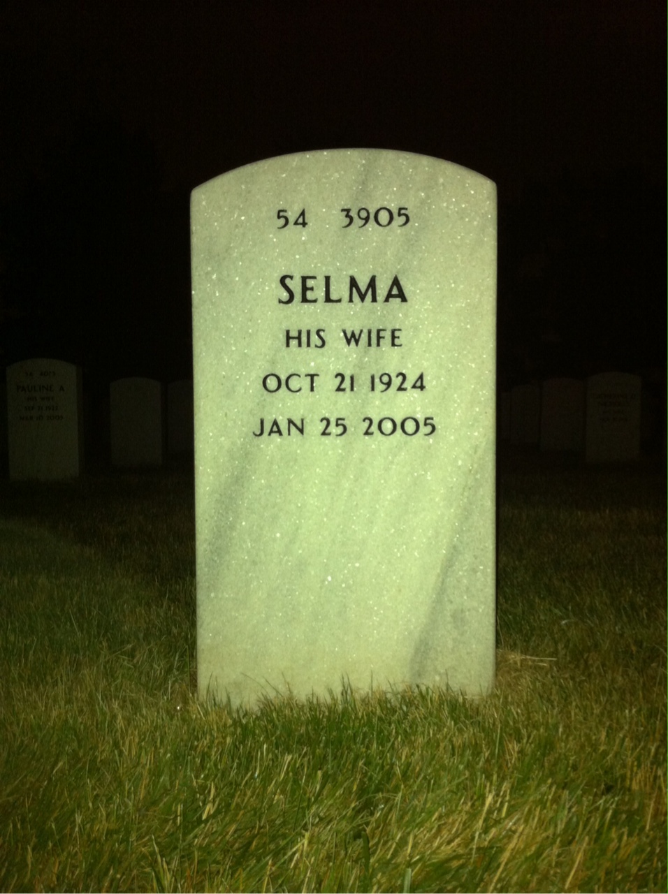 Back of headstone — Frederick Anderson