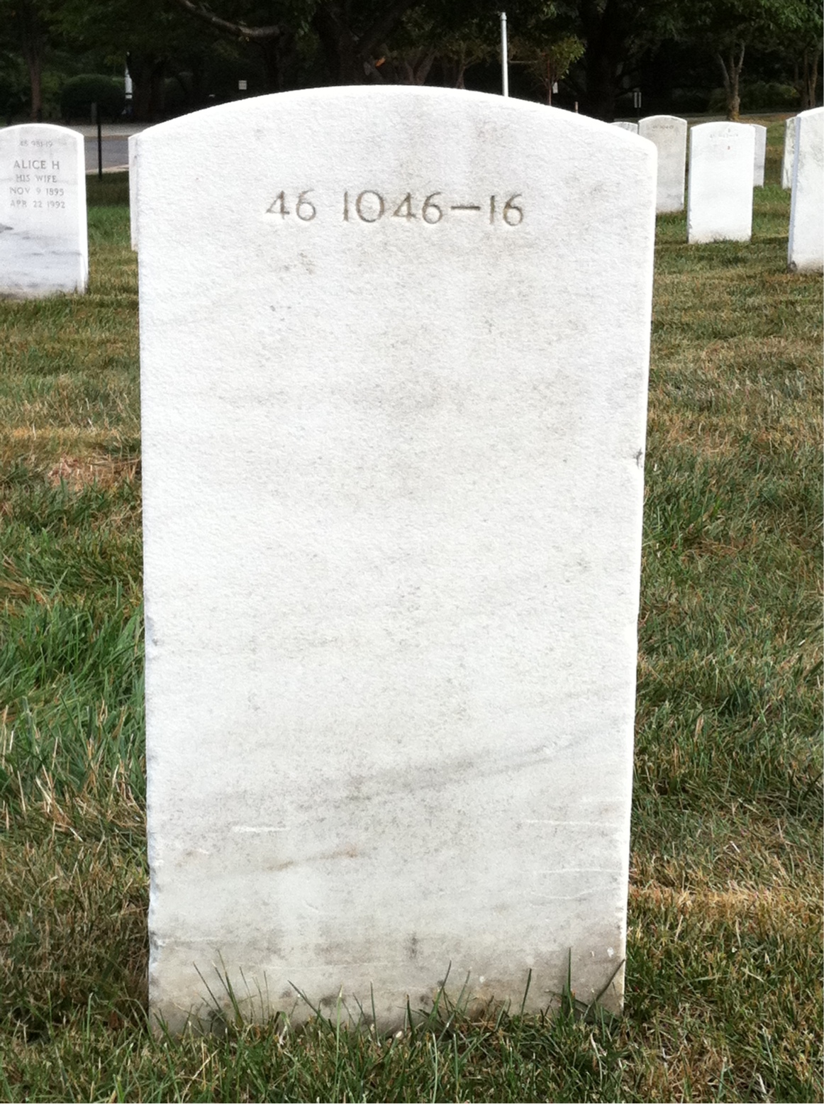 Back of headstone — Thomas John Mcnair