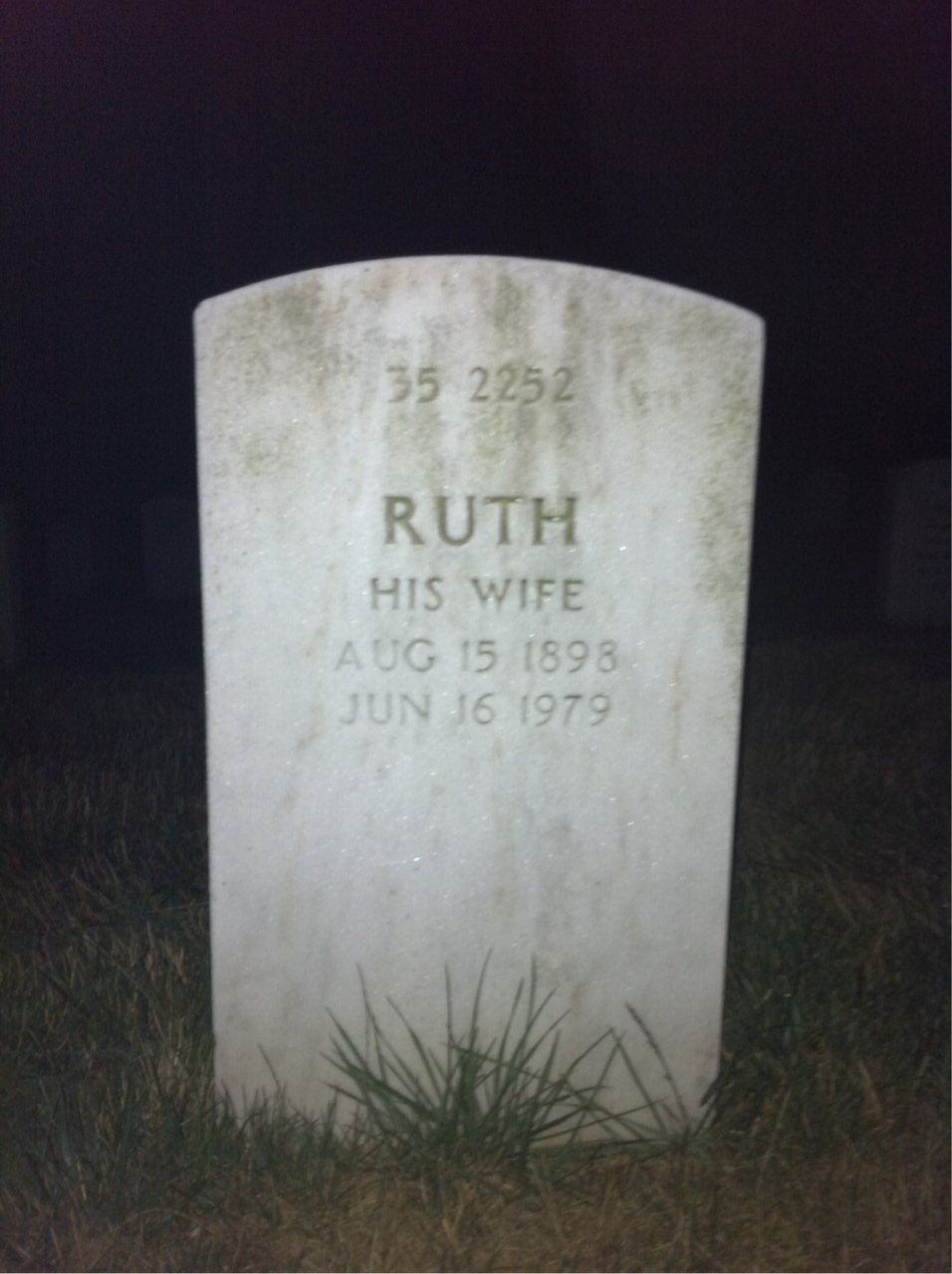Back of headstone — Thornton Miller