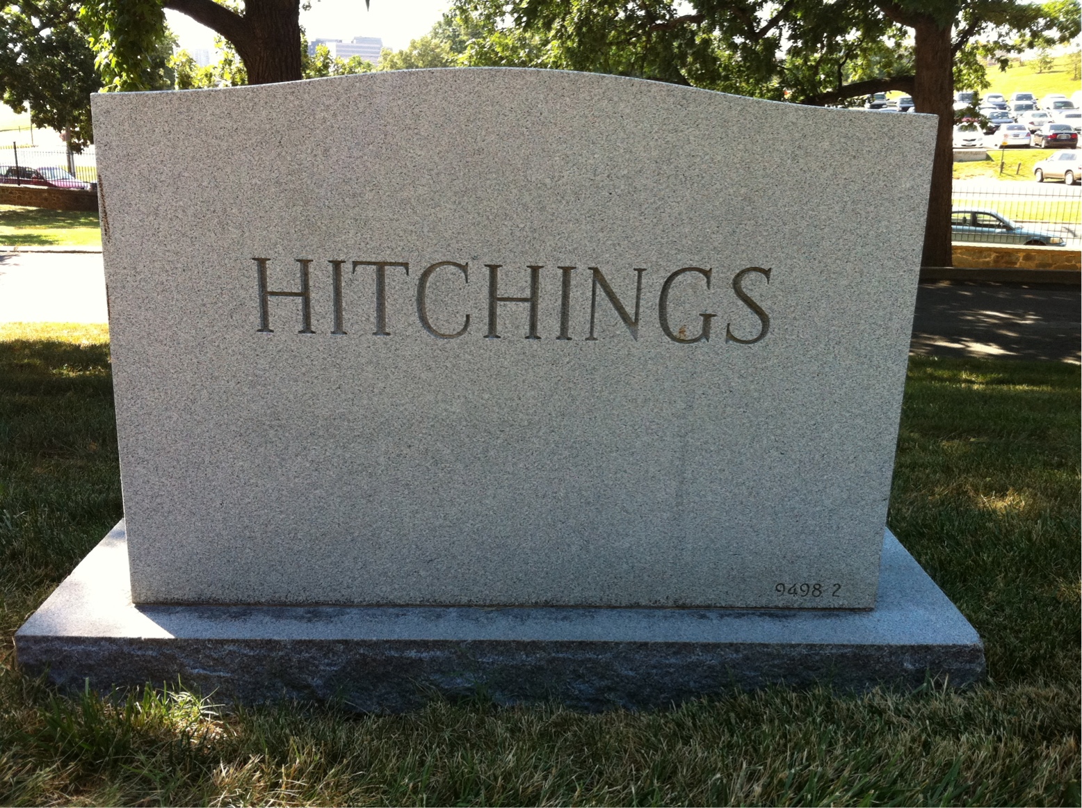 Back of headstone — Donald Hitchings