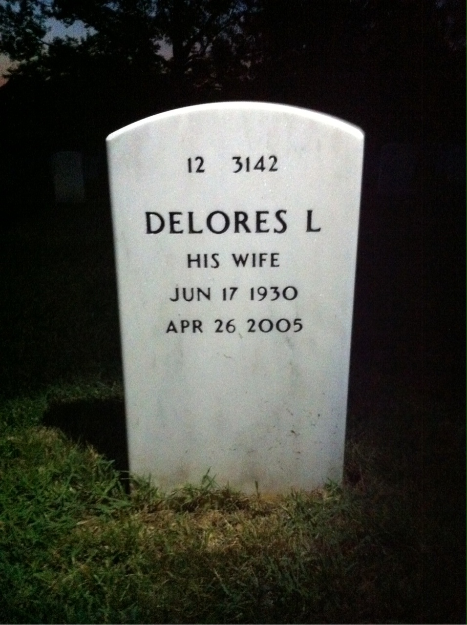 Back of headstone — Allan Wood