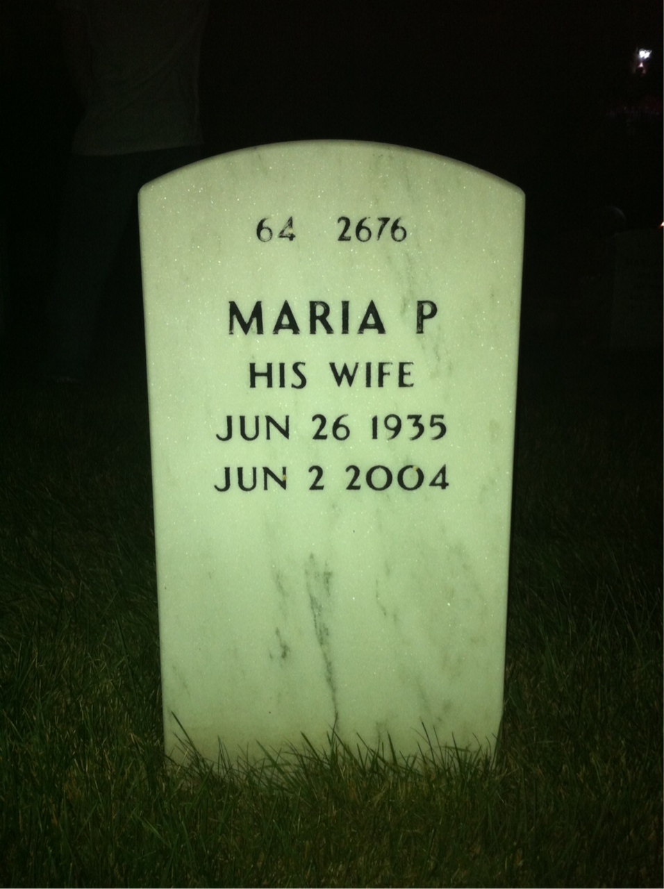 Back of headstone — John Brunette