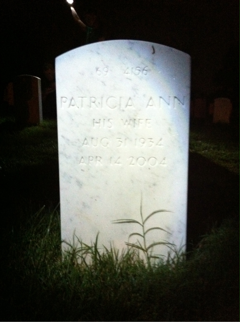 Back of headstone — William Parkes