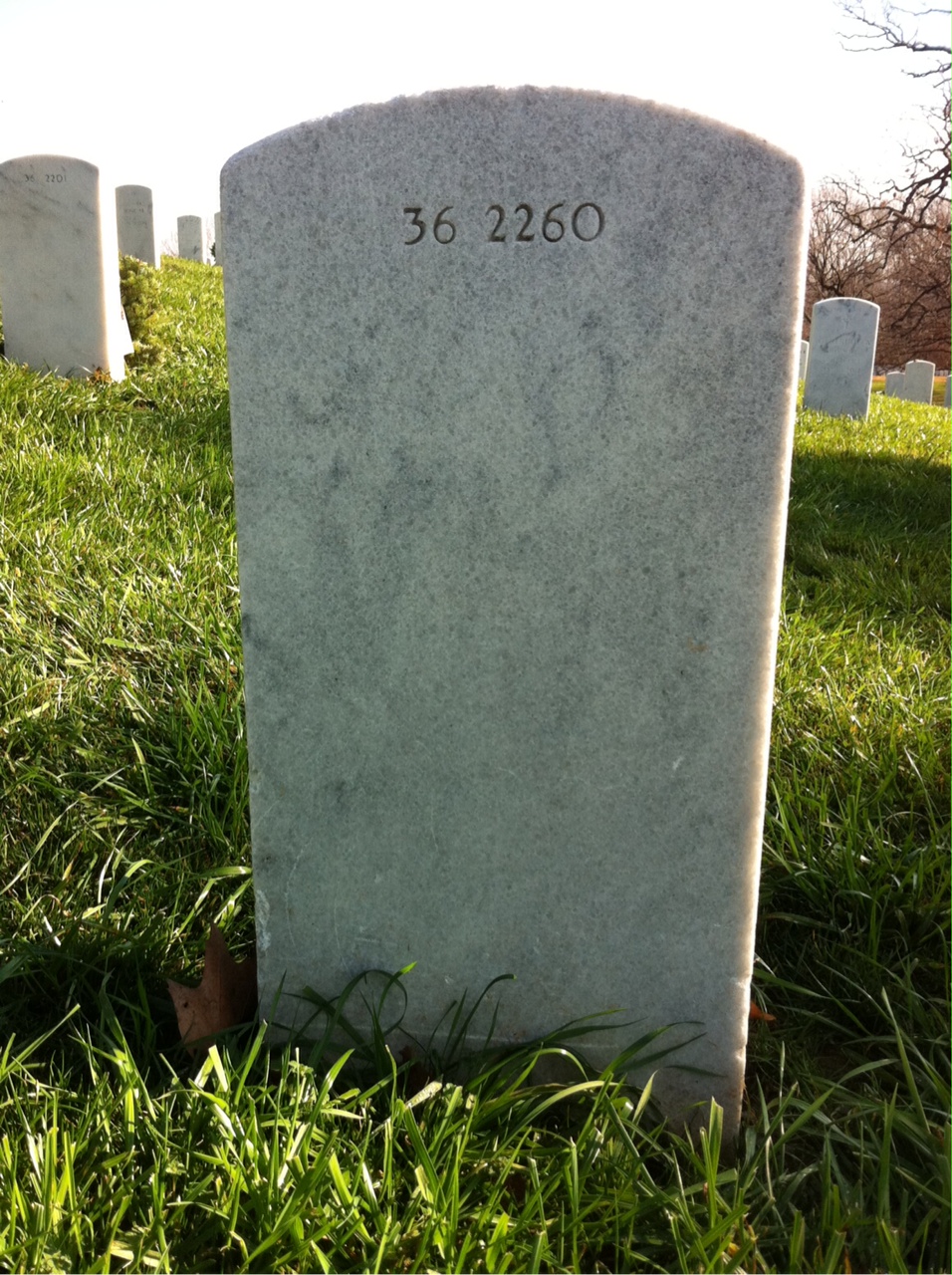 Back of headstone — Robert Adams