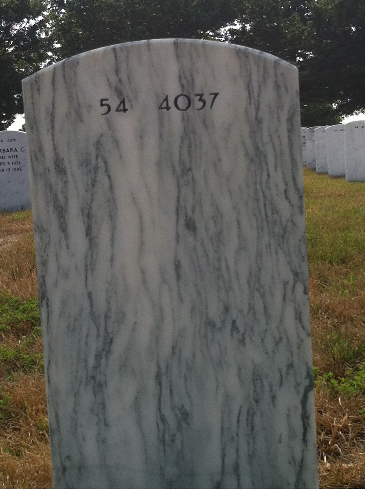 Back of headstone — Rene Bartholomew