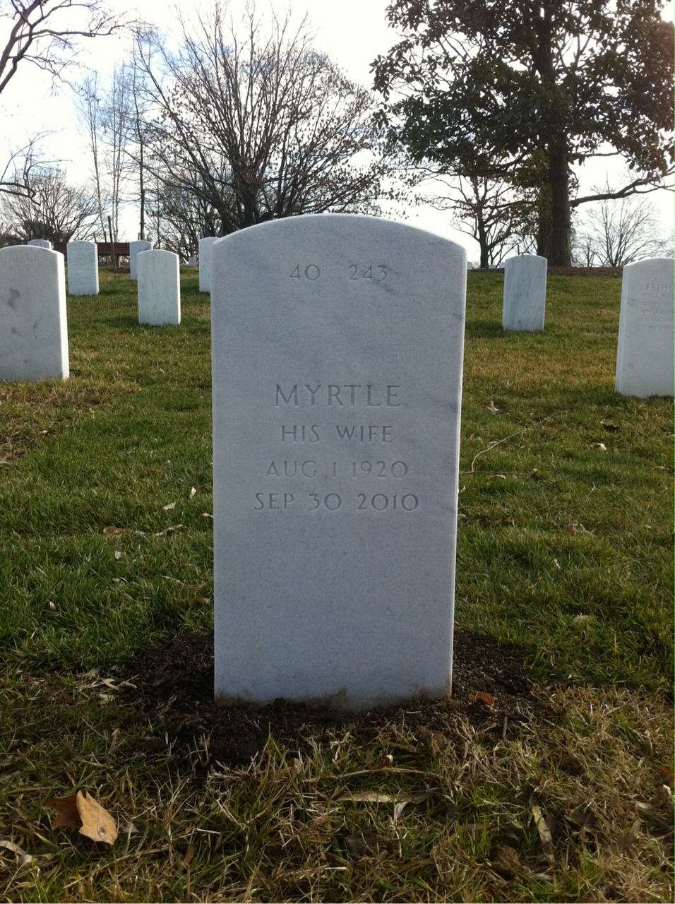 Back of headstone — Hubert Alwood