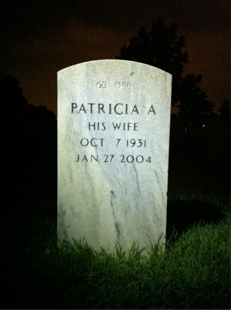 Back of headstone — William Wilson