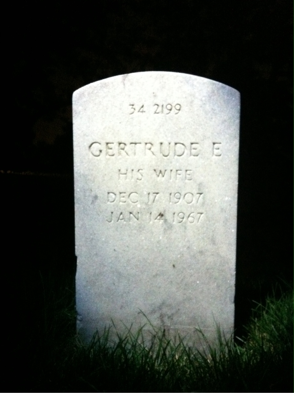 Back of headstone — William R Byrum
