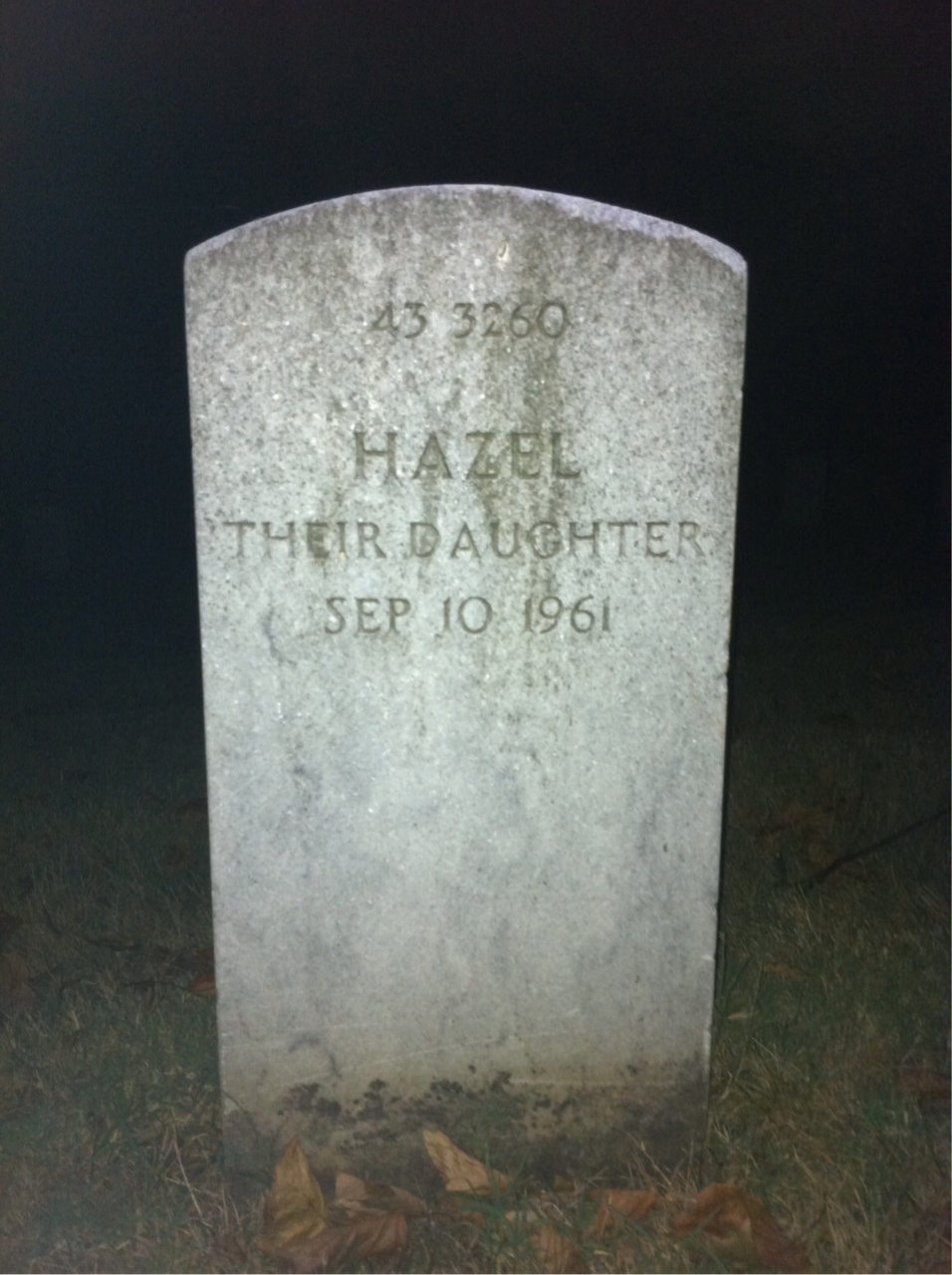 Back of headstone — Doris Atkinson