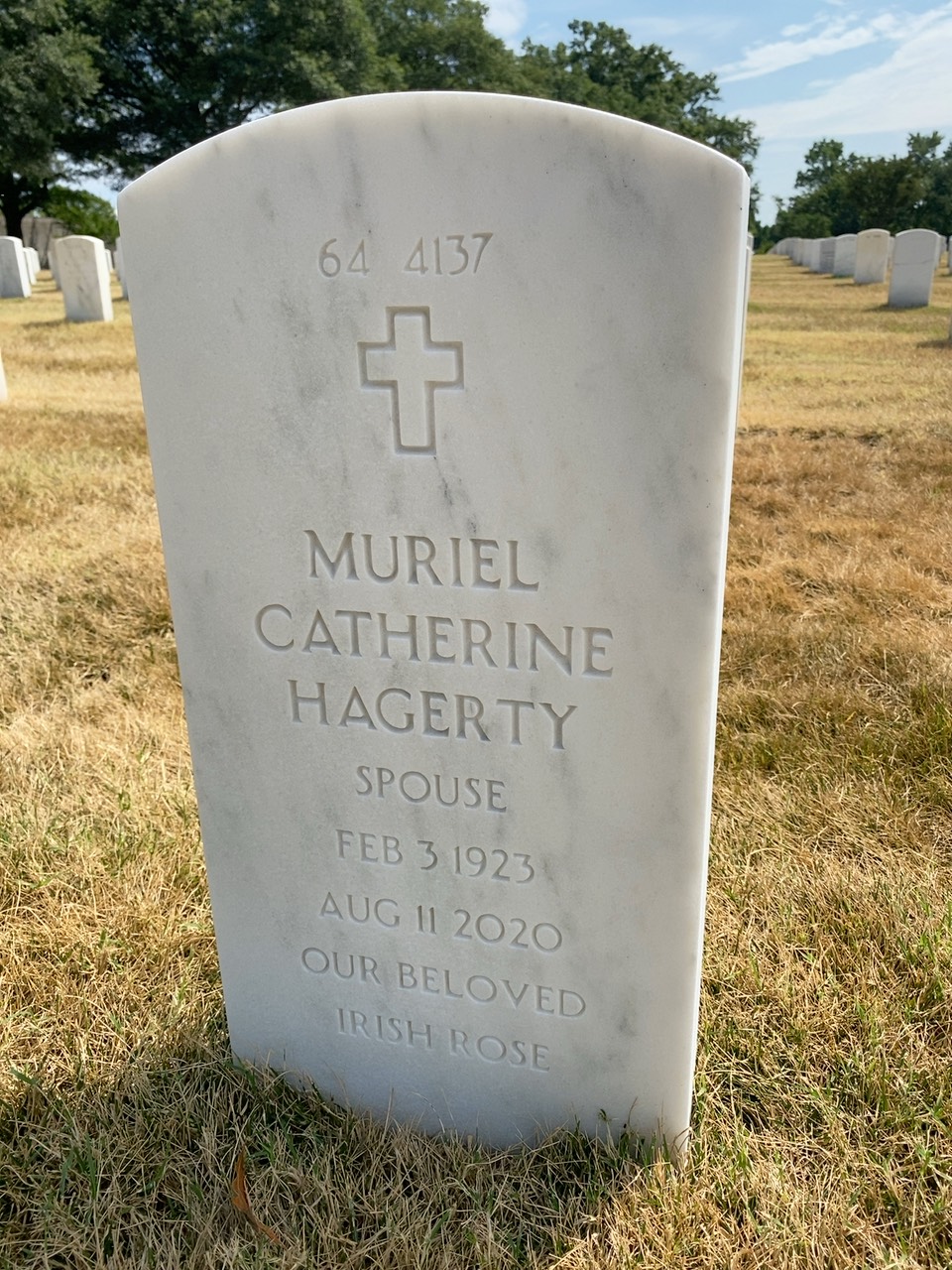Back of headstone — James Hagerty
