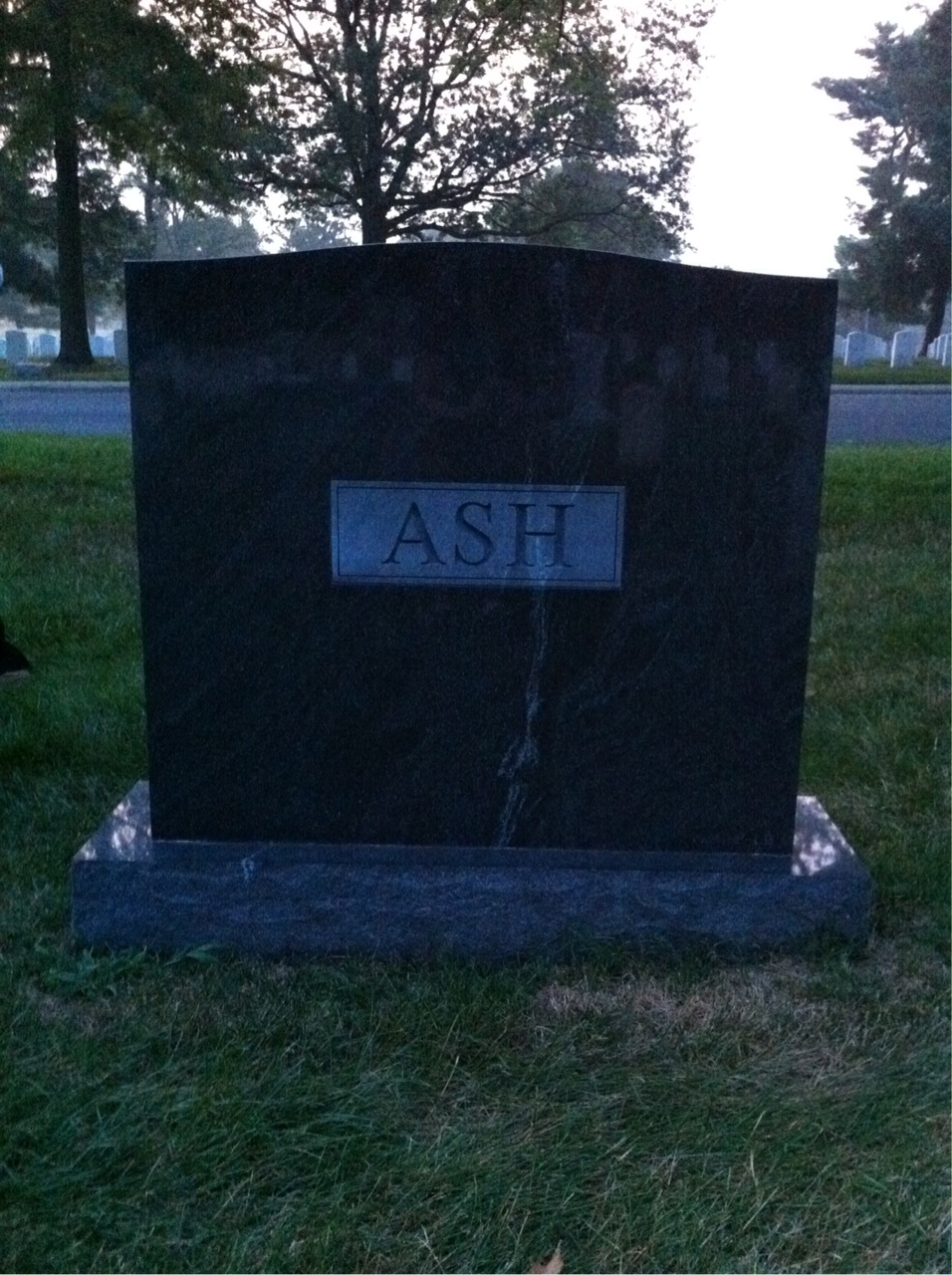 Back of headstone — Jeanine Ash