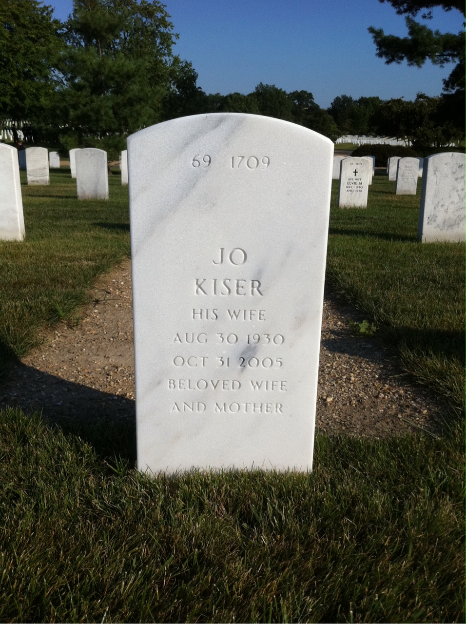 Back of headstone — Burton Boudinot
