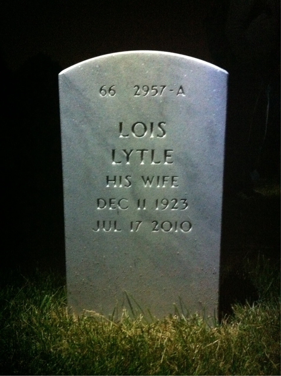 Back of headstone — Clinton Mckinney