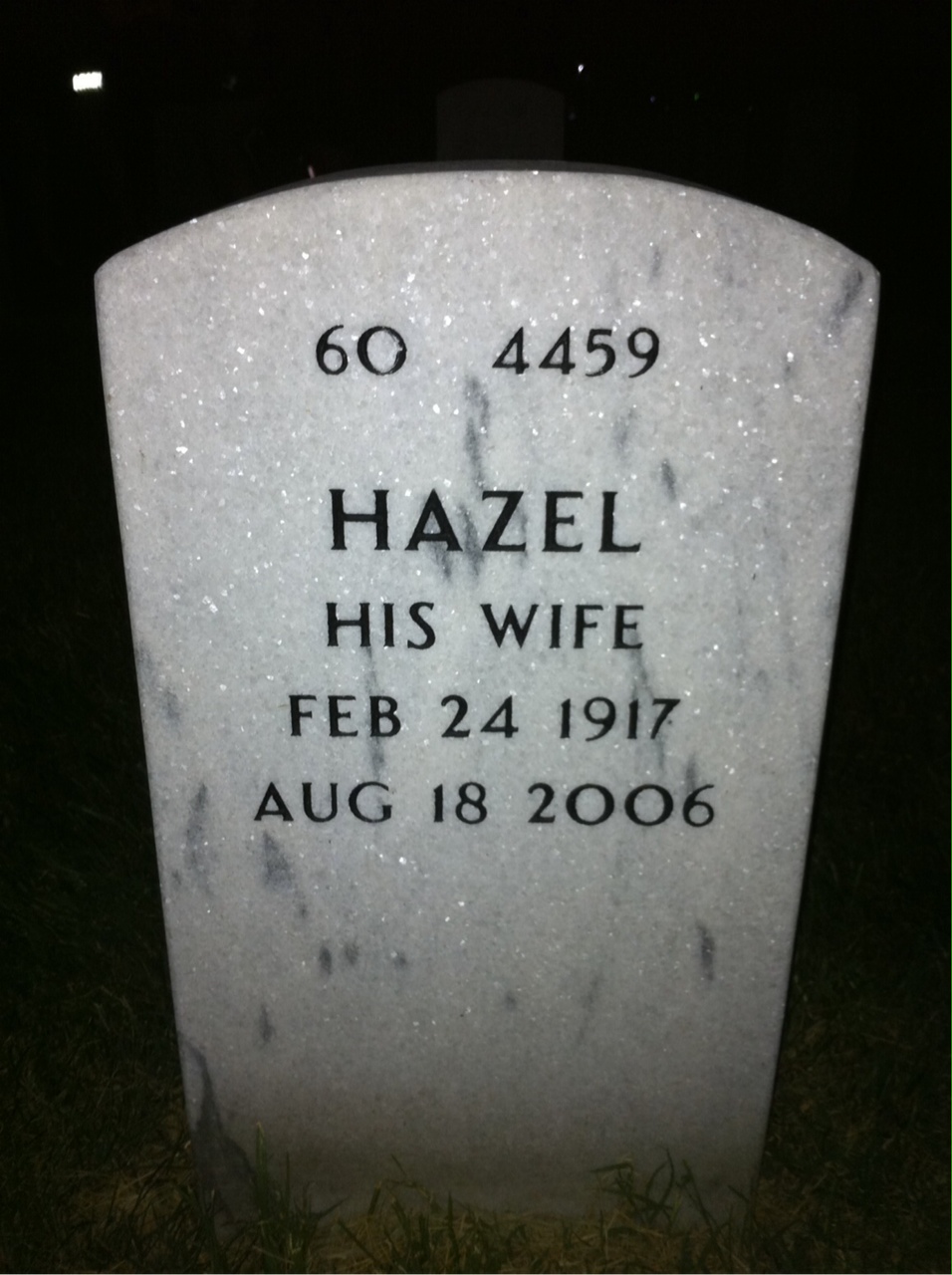 Back of headstone — Alex Miller