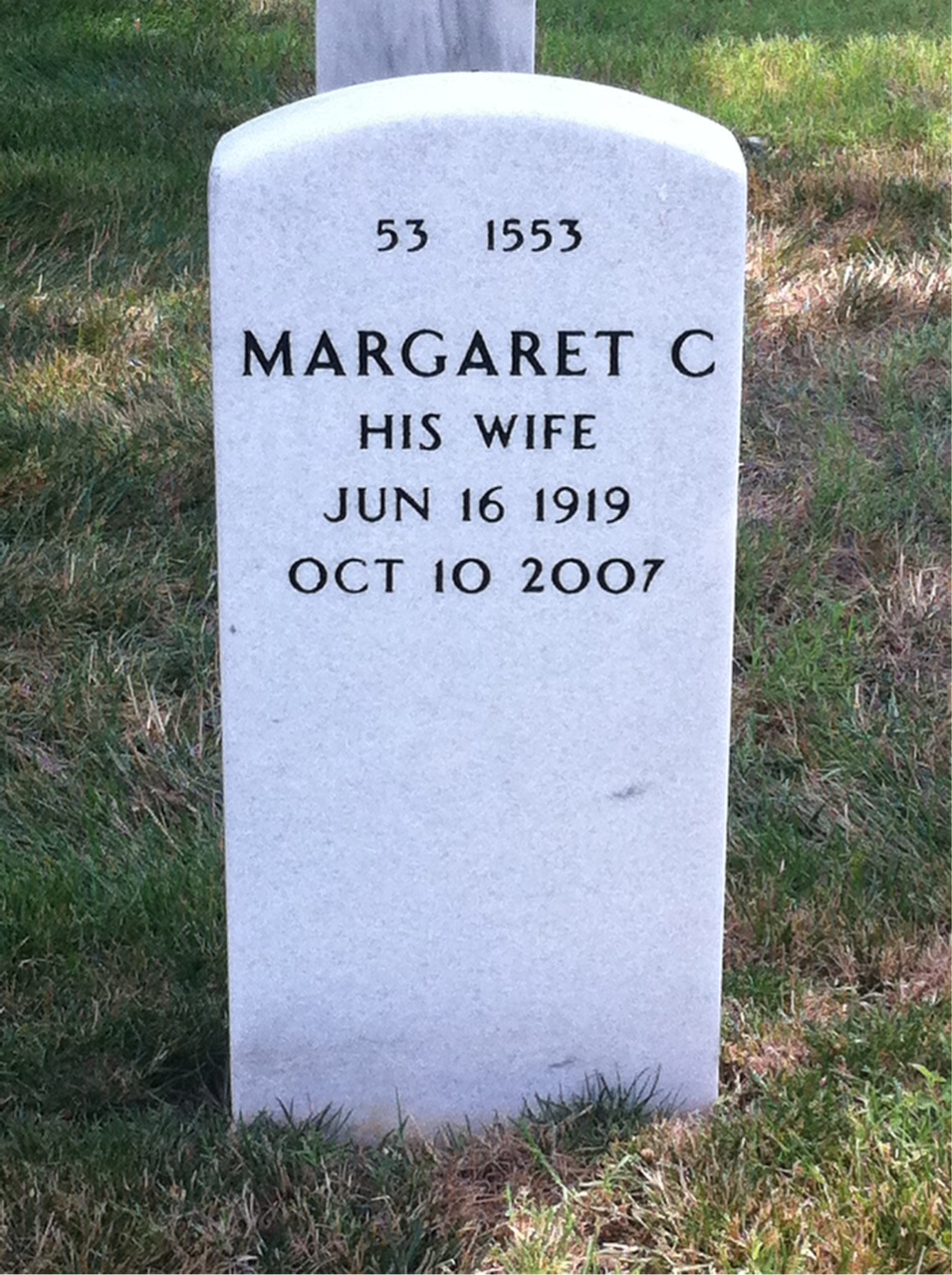 Back of headstone — James Minnich