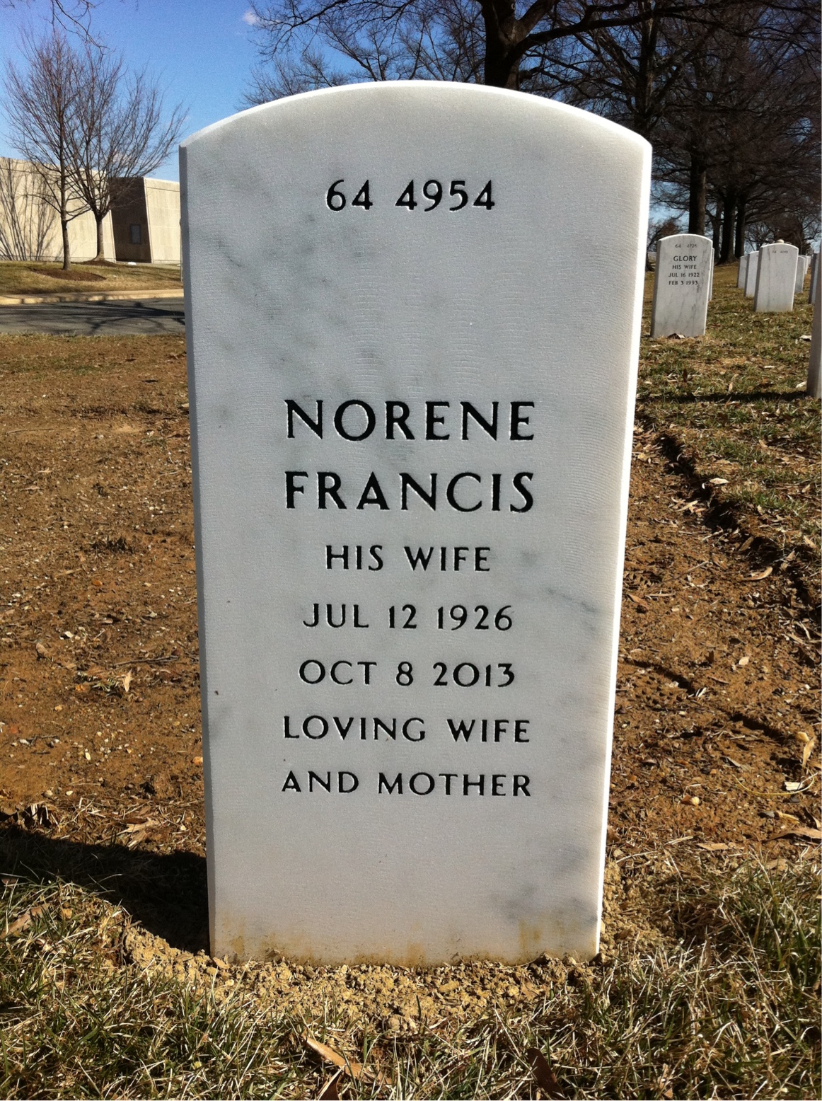 Back of headstone — Vernon Klemm
