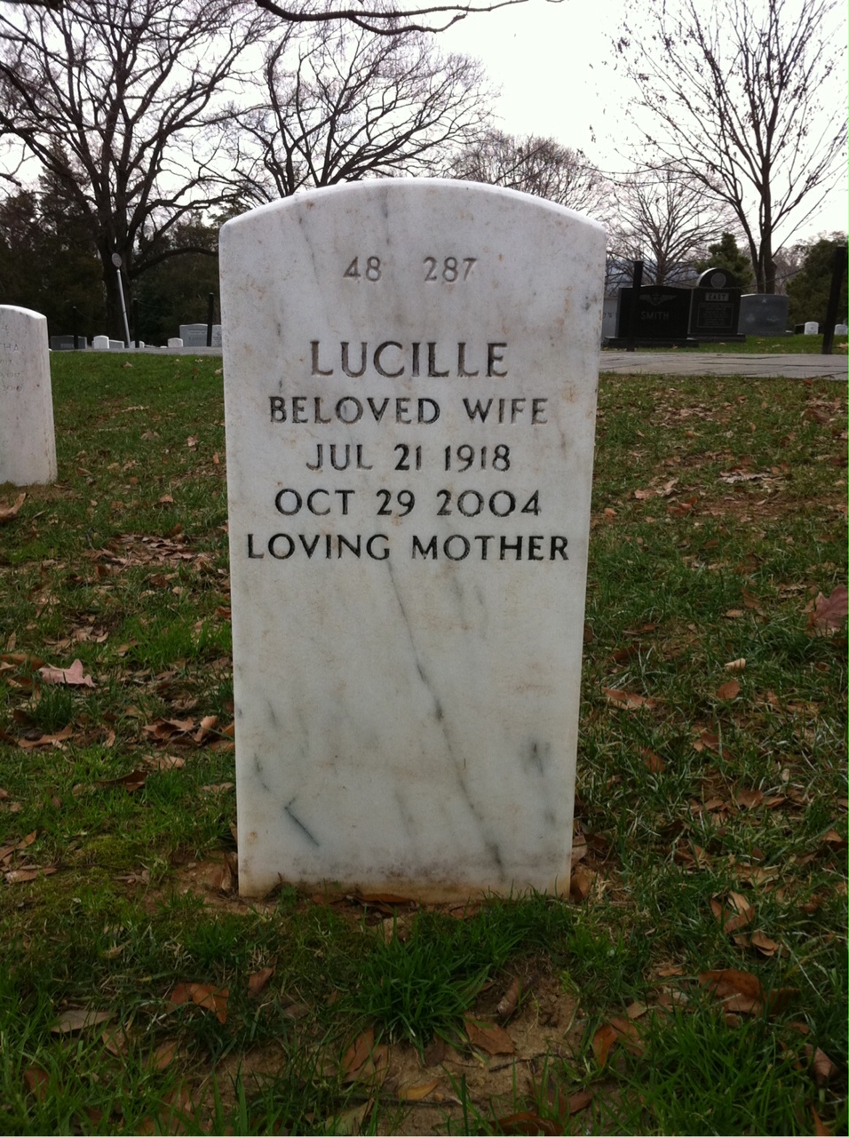 Back of headstone — Paul Mitchell