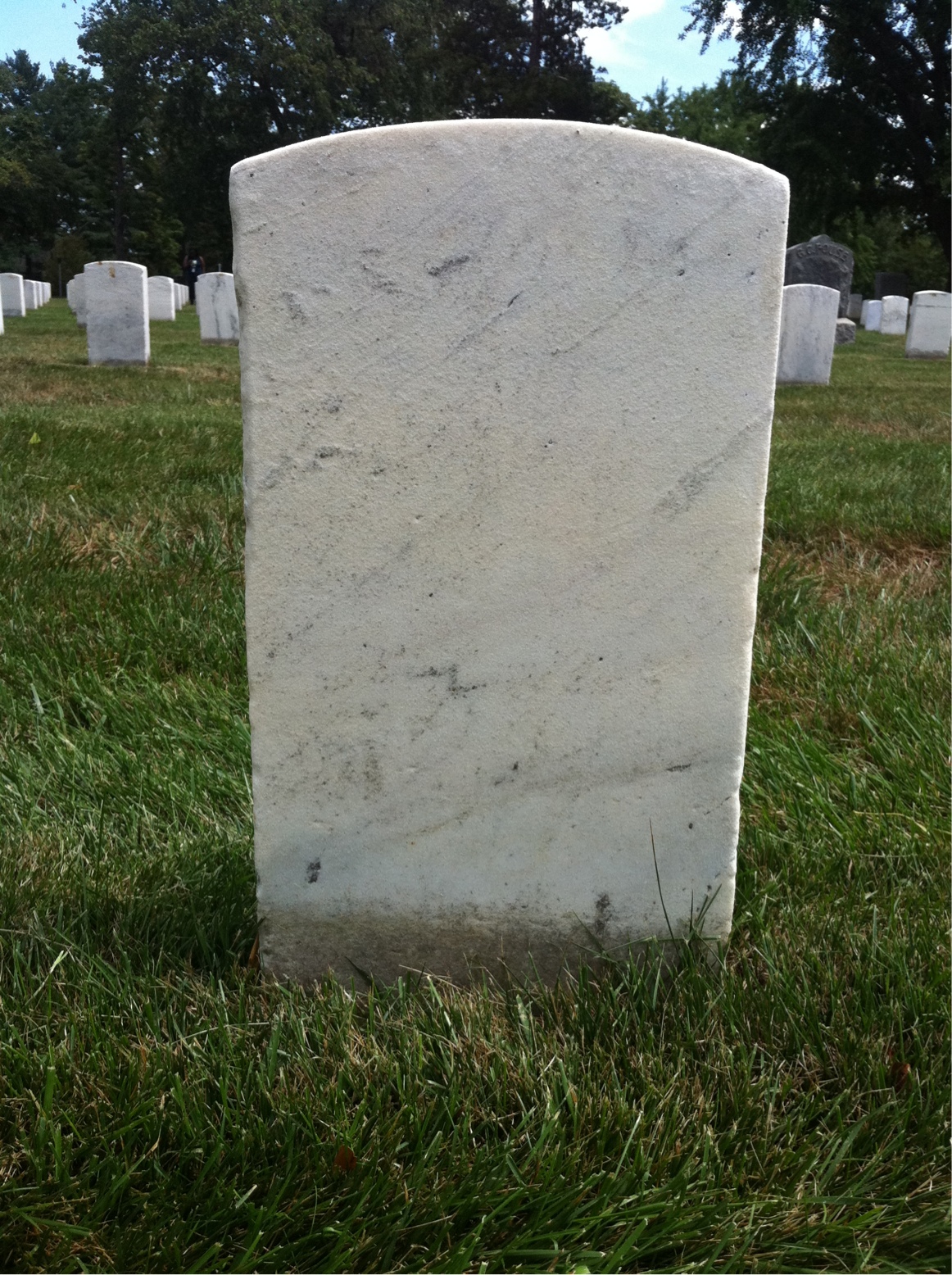 Back of headstone — George Allen