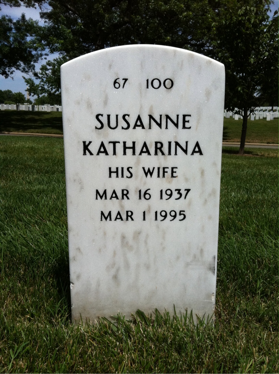 Back of headstone — Maurice Smith