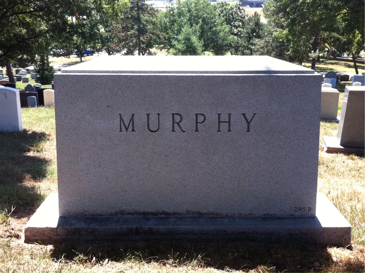 Back of headstone — Everett Murphy