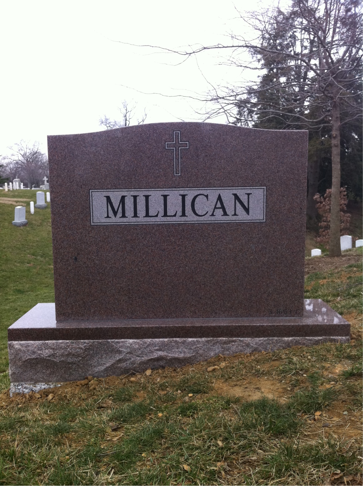 Back of headstone — Roscoe Millican