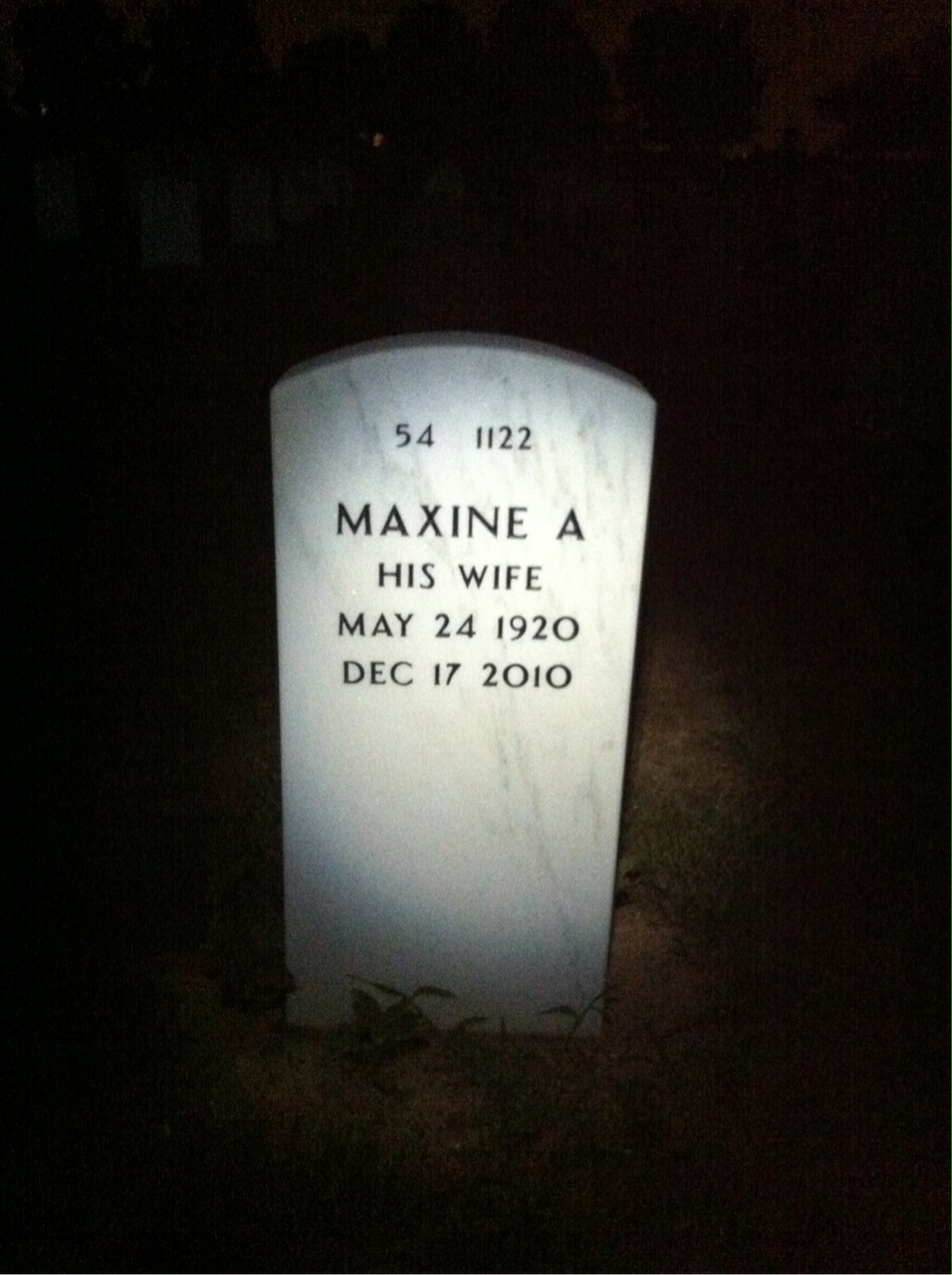 Back of headstone — John Pfeil