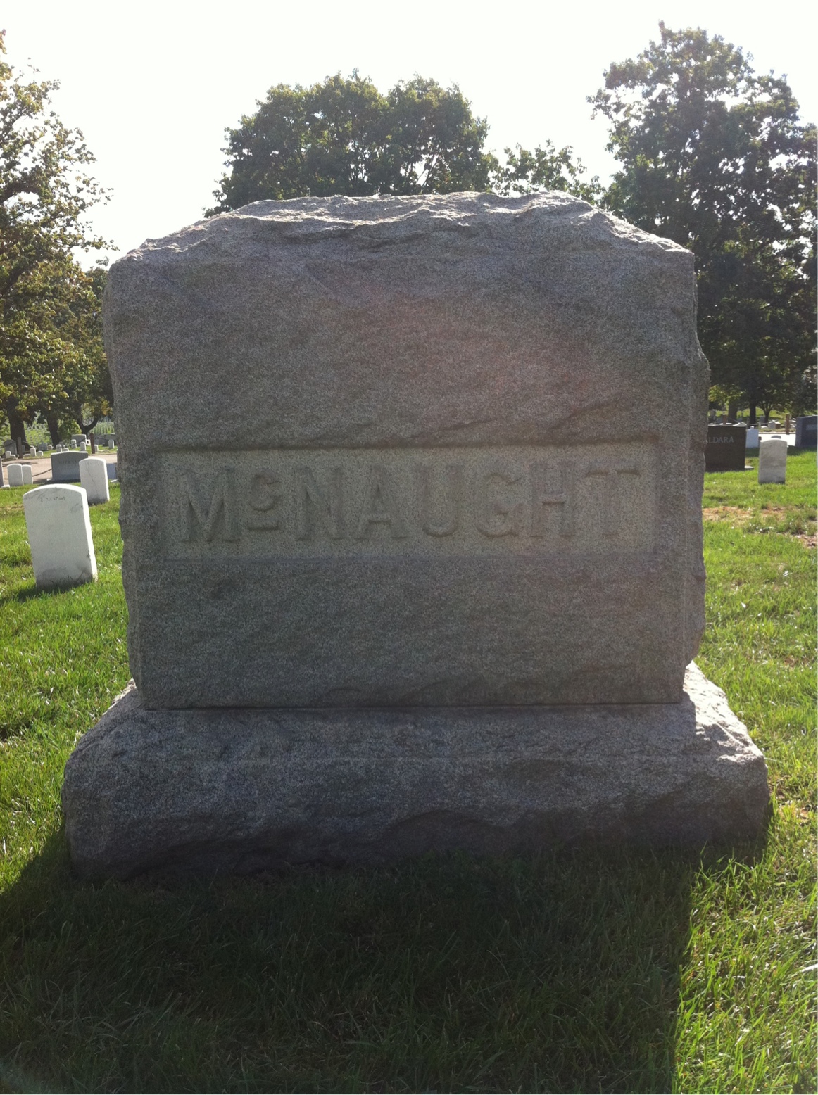 Back of headstone — Archibald Mcnaught