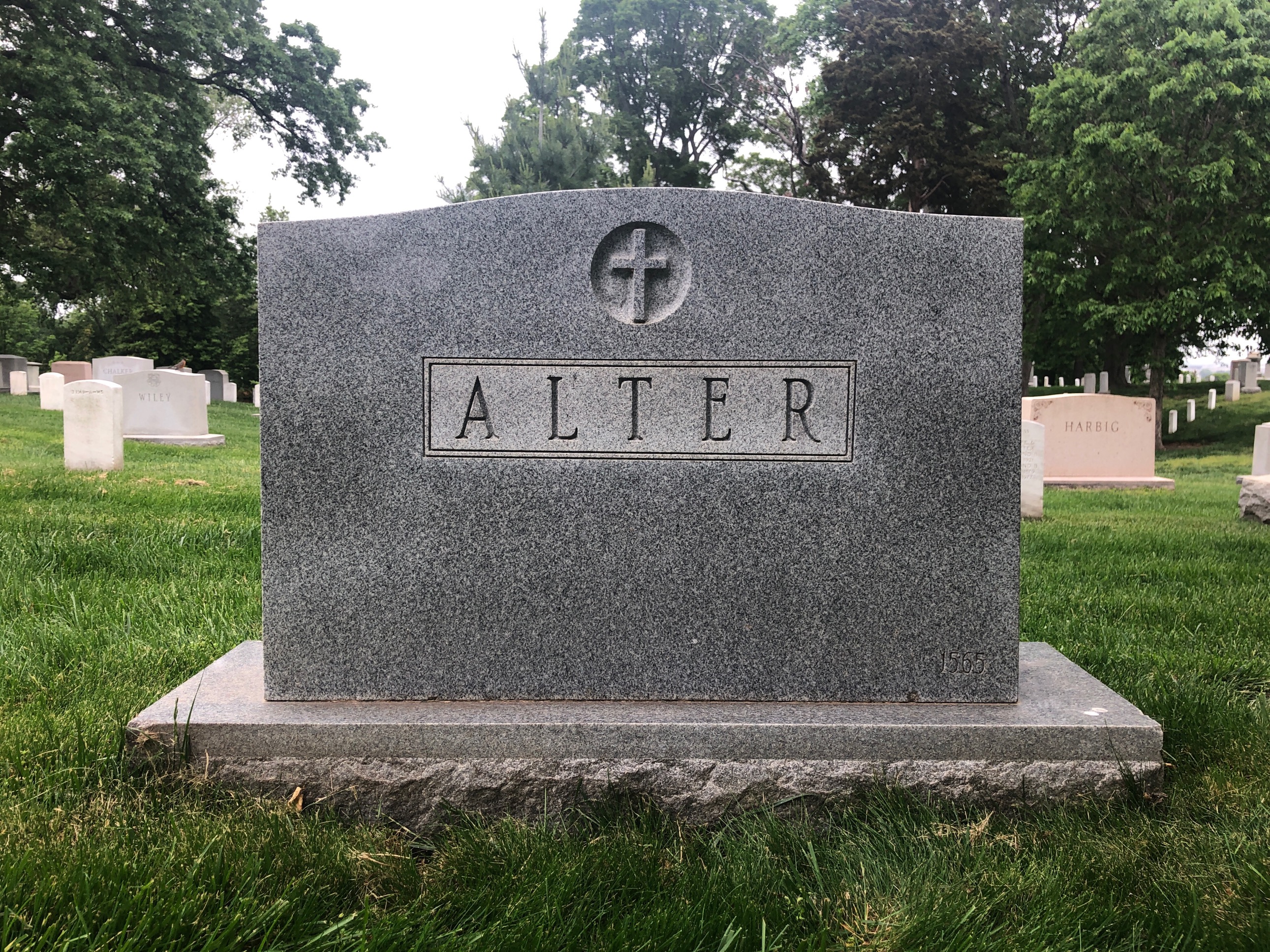 Back of headstone — Robert Alter