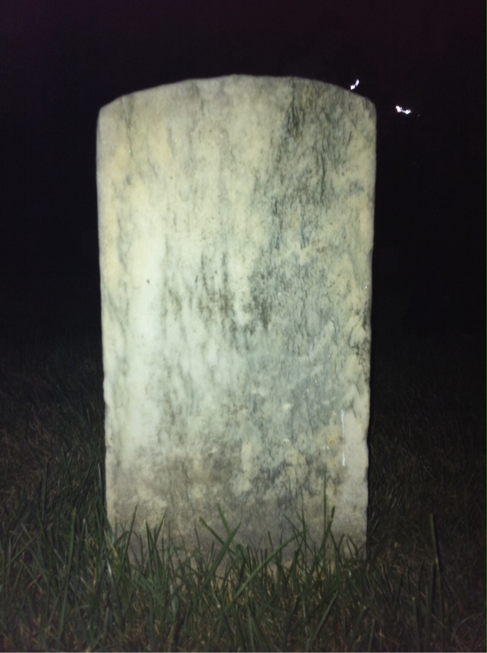 Back of headstone — Hubbard Moss