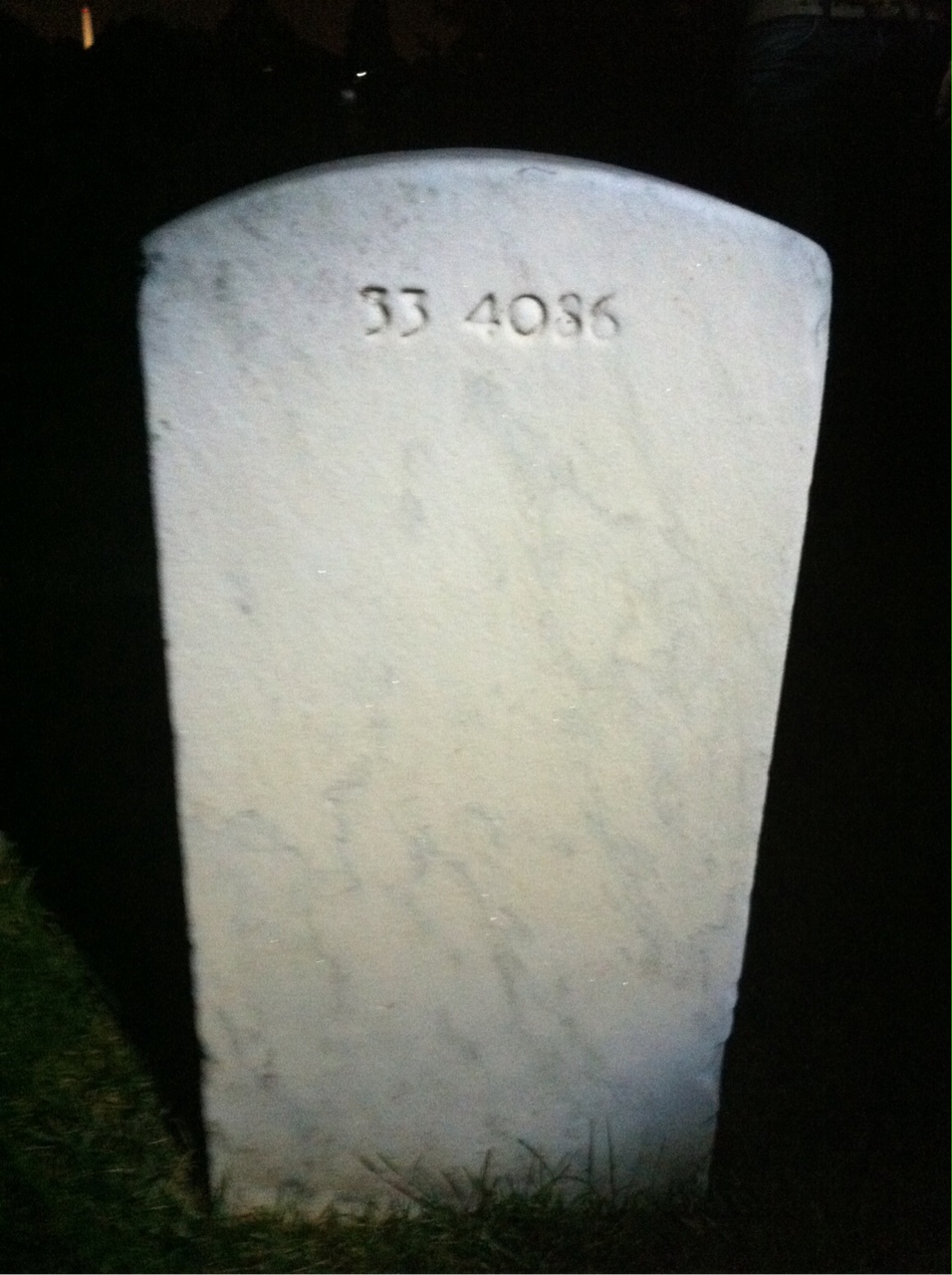 Back of headstone — William Mitchell