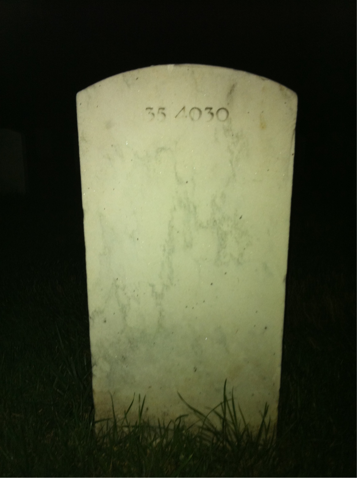 Back of headstone — Edward Aleshire