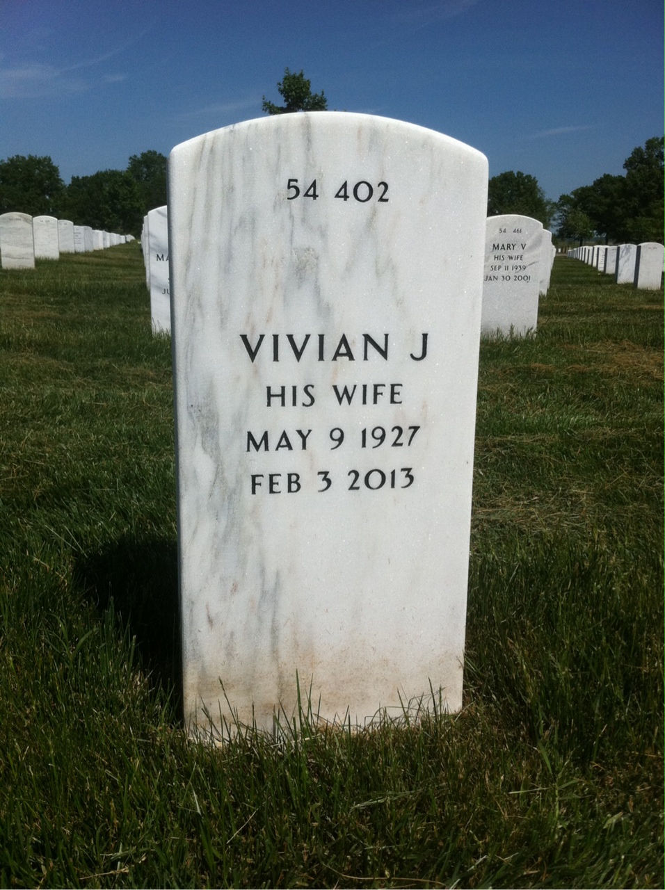 Back of headstone — Edwin Andersen