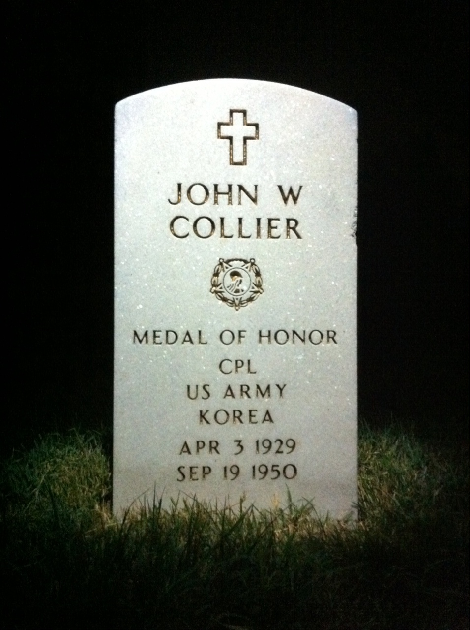 Headstone of John G Collier