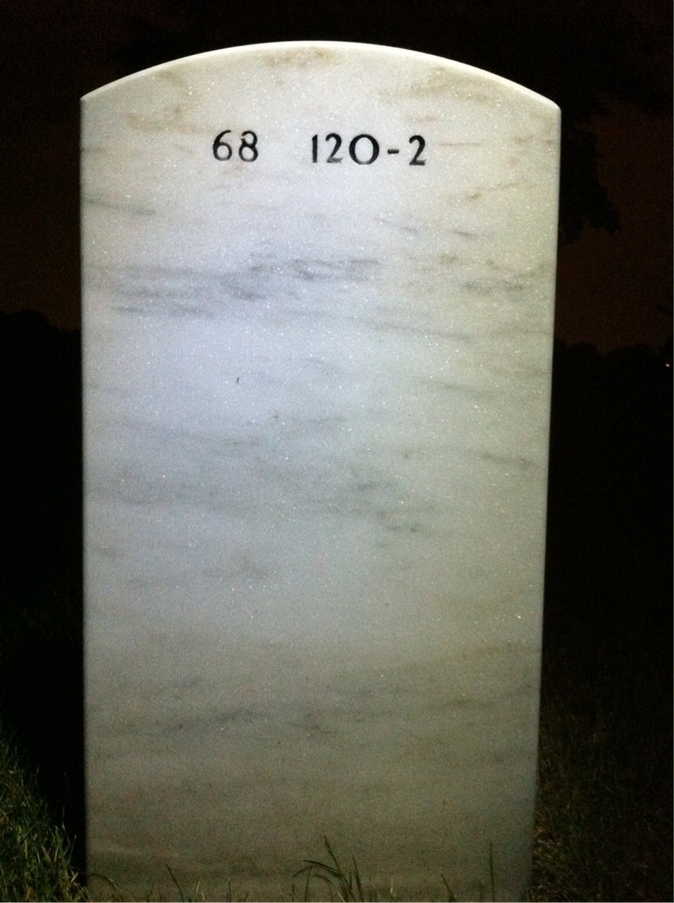 Back of headstone — Ernest Hunt