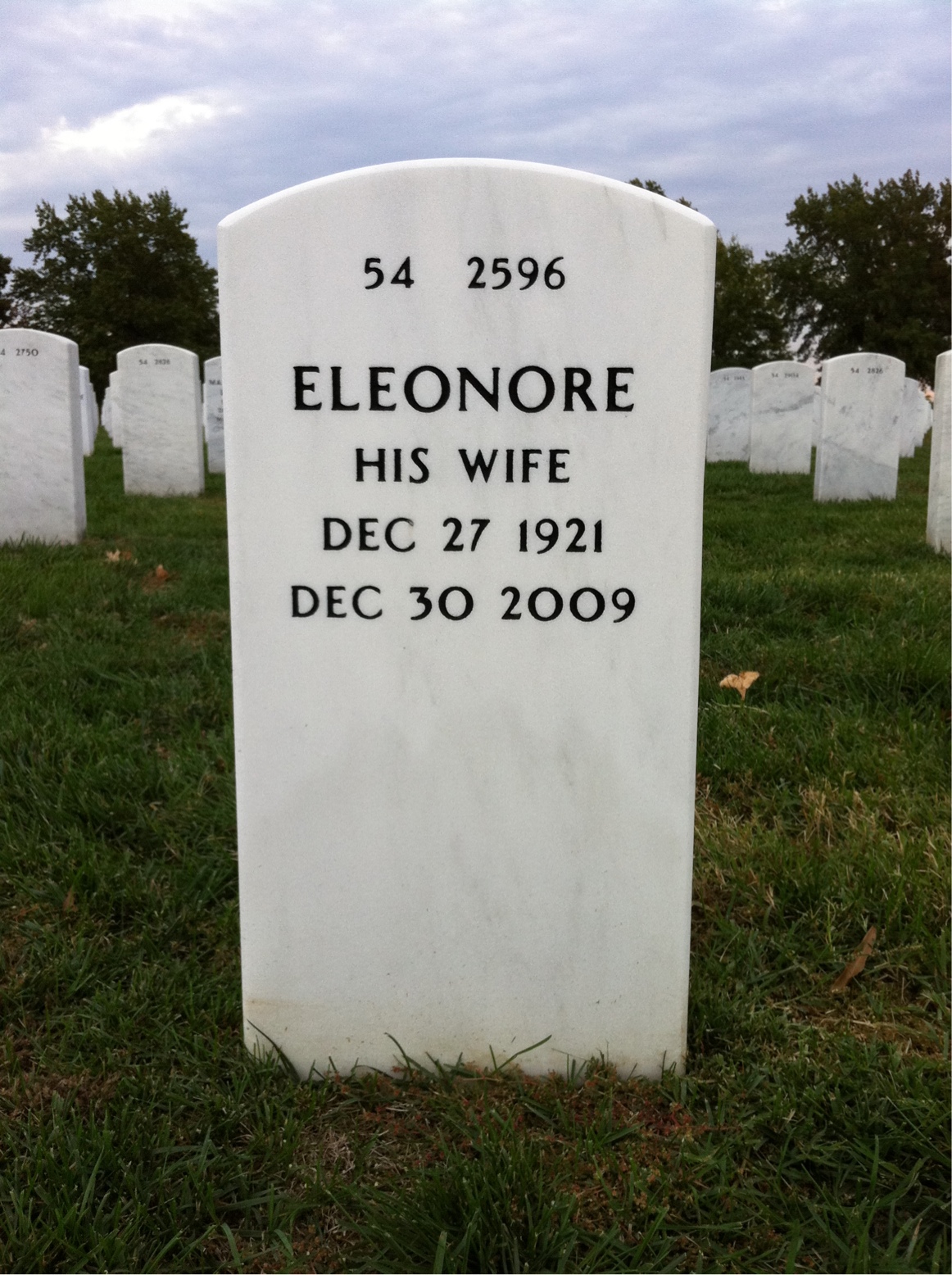 Back of headstone — William Carson