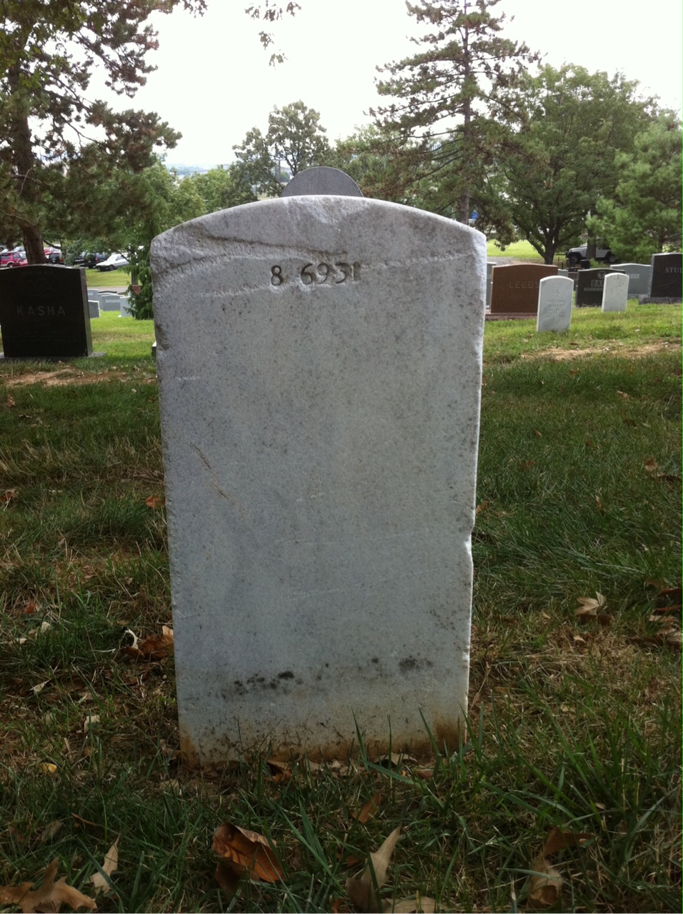 Back of headstone — Elba Armington