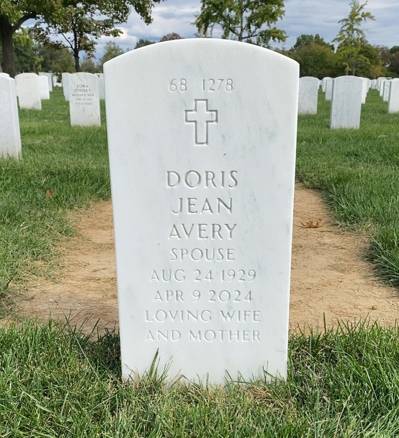 Back of headstone — Harry Avery