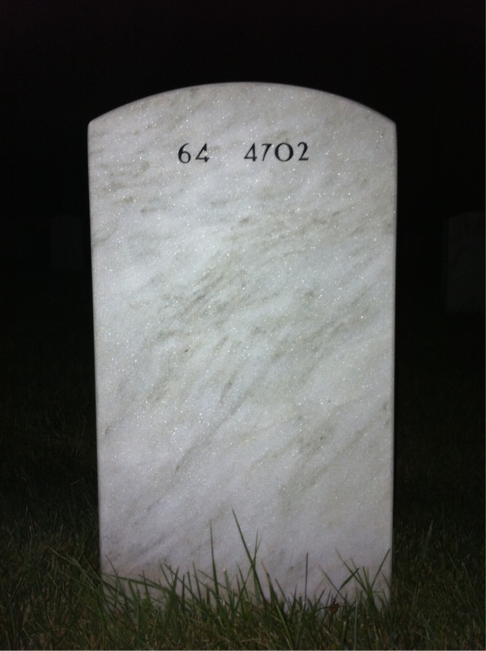 Back of headstone — Harold Parfitt
