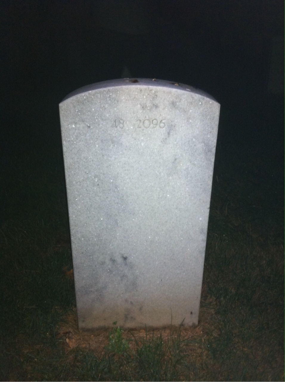 Back of headstone — Douglas Cunkelman