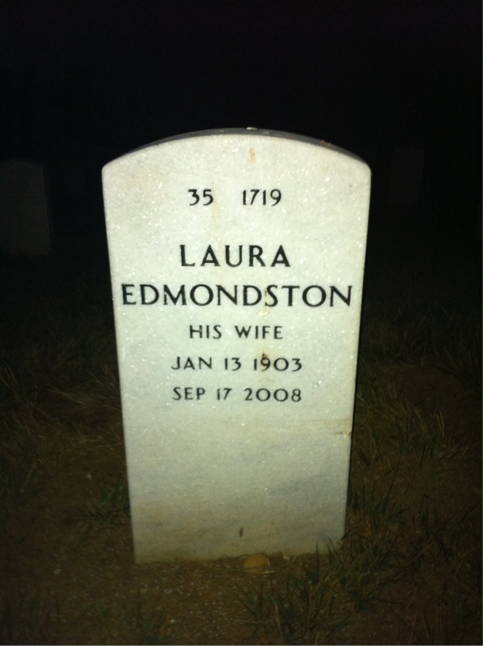 Back of headstone — Alexander Gilliam