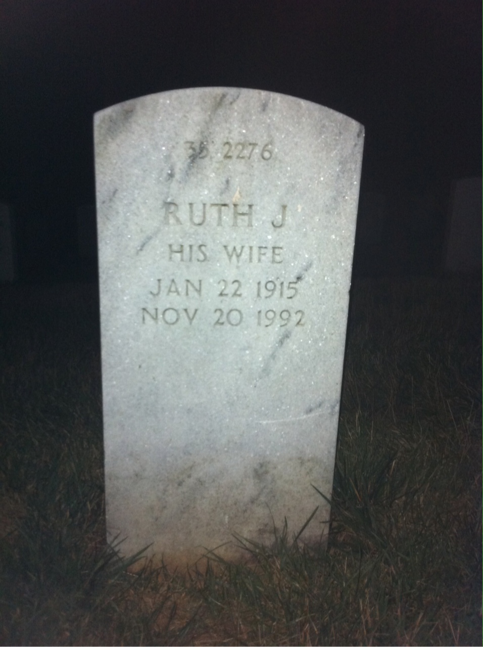 Back of headstone — William R Lewis