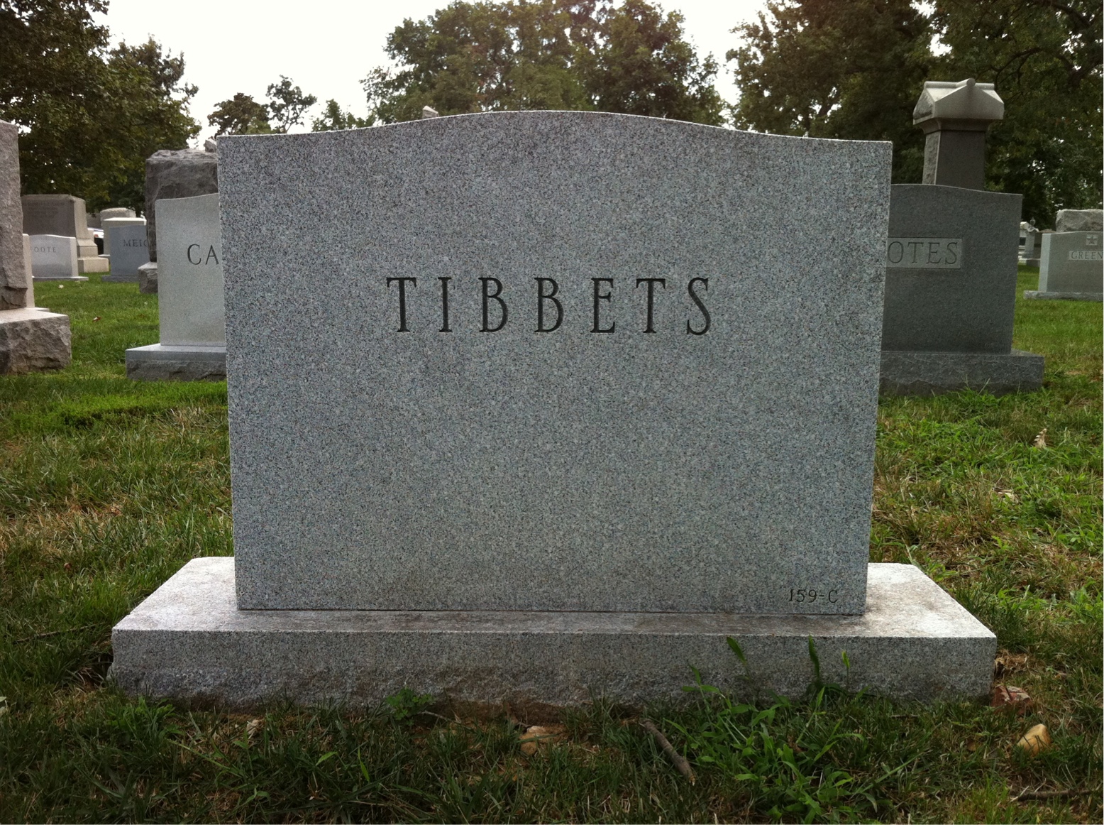 Back of headstone — Joseph Tibbets