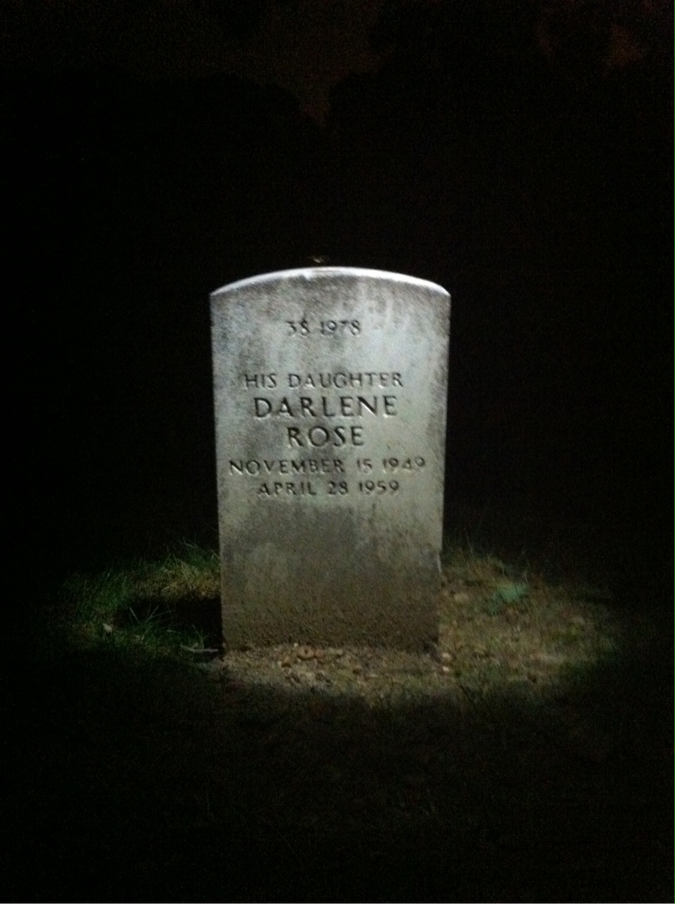 Back of headstone — Darlene Mills