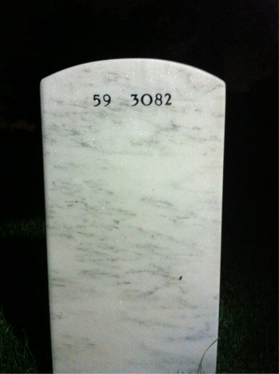 Back of headstone — David Garcia