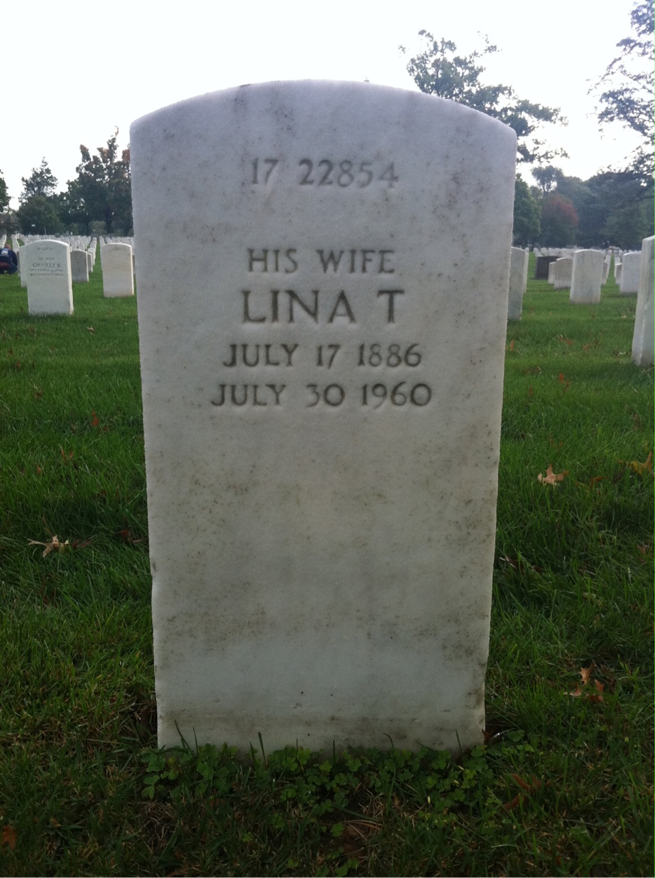 Back of headstone — Thomas Moore