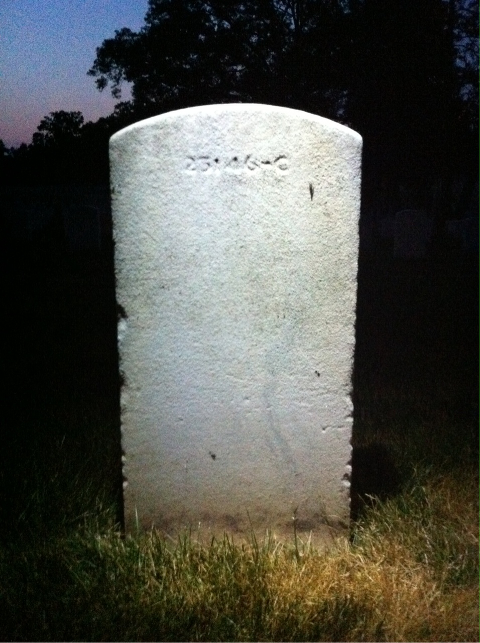 Back of headstone — Carl Andrews