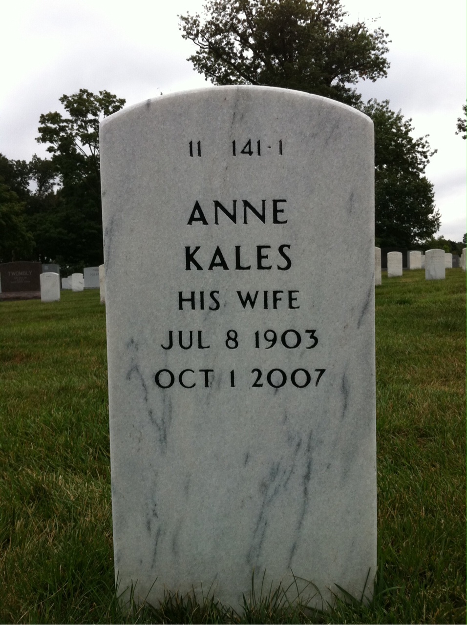 Back of headstone — Miles Cowles