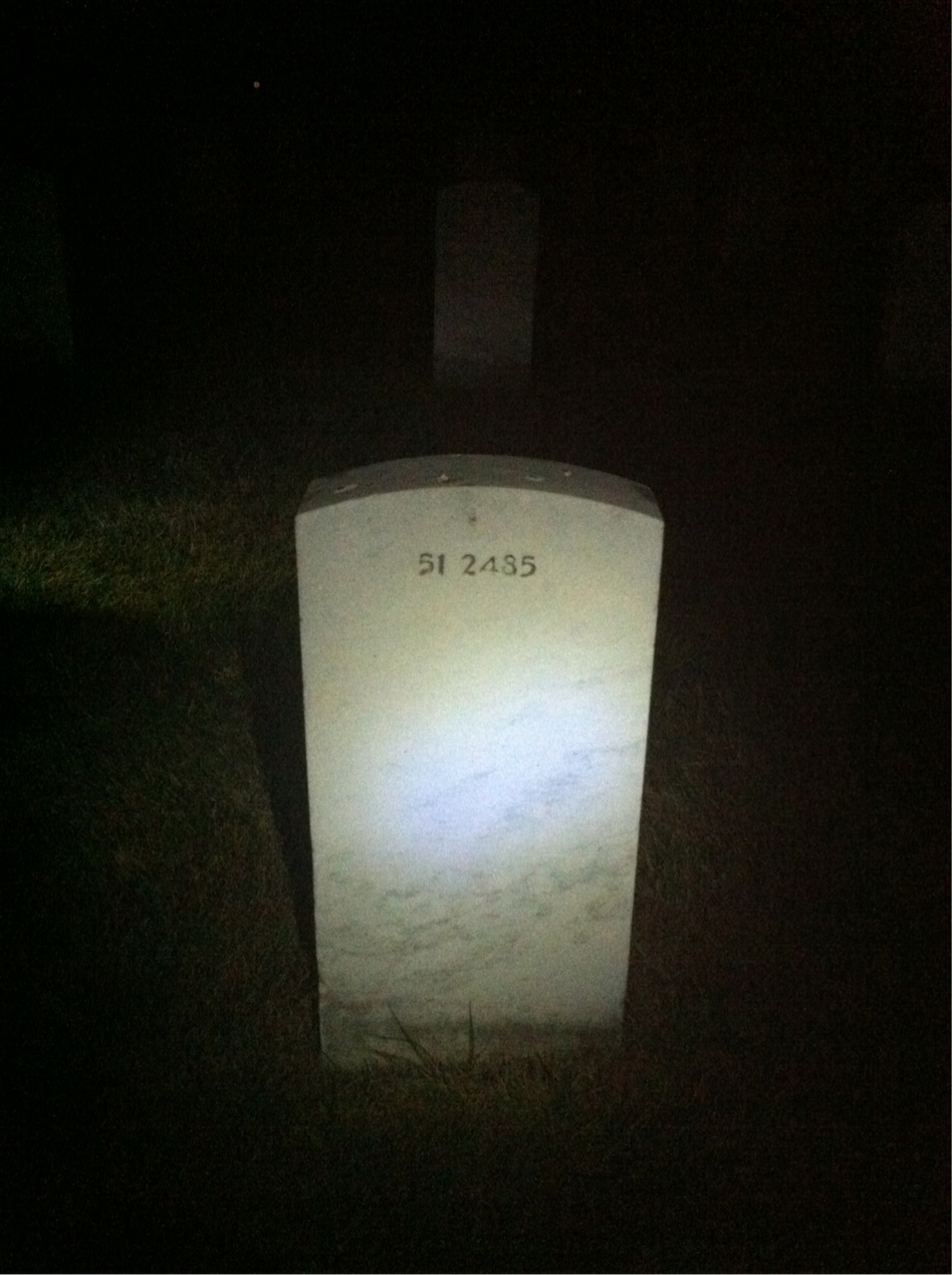 Back of headstone — Willie S White